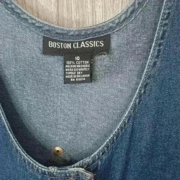Boston Classics 1990s demin dressed with zipper pockets. Size 10. 100% cotton. - Picture 3 of 5